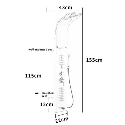 Luxury 5-in-1 Stainless Steel Shower Panel System with Rain Shower & Massage Body Jets