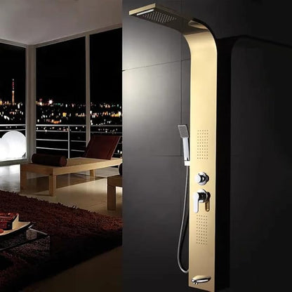 Luxury 5-in-1 Stainless Steel Shower Panel System with Rain Shower & Massage Body Jets