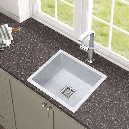 Premium Granite Quartz Kitchen Sink | Single Bowl Anti-Scratch & Heat Resistant Sink for Modern Kitchen - High Durability